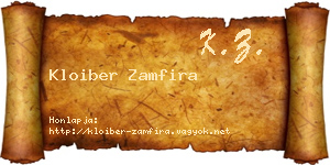 Kloiber Zamfira névjegykártya